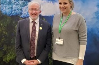 Lucy Gaffney and Minister Malcolm Noonan at the Biodiversity COP 15, Montreal, December 2022